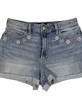 Women's Floral Embroidered High Rise Mom Short 3 inch Hollister Vintage Stretch